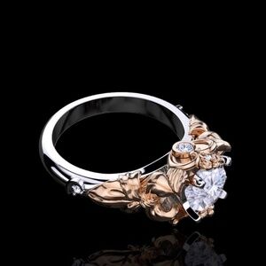Sailor Moon ring, Sapphire Studios 10k white & rose gold prism NEW women's pink
